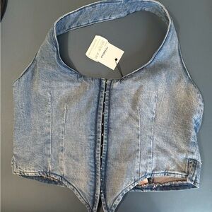 Denim Halter Vest